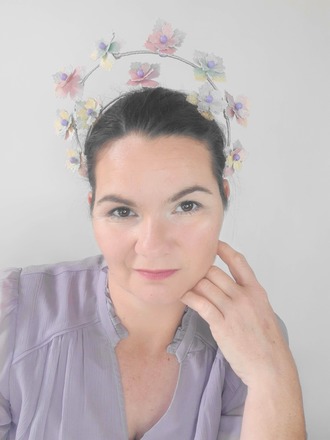 Rainbow pleather halo crown