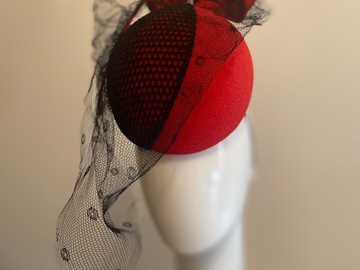For Sale: Red felt percher with black mesh 