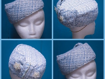 For Sale: Beautiful blue tweed pillbox hat
