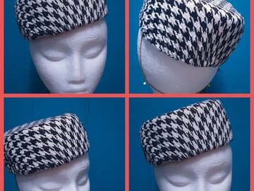 For Sale: Beautiful Houndstooth pillbox hat handmade