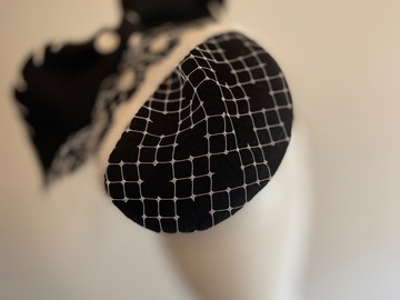 For Sale: Black and white felt button 