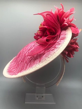 Red Lace Saucer Hat 