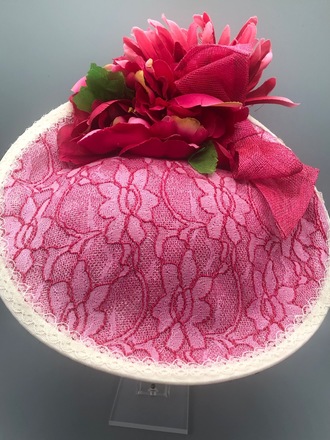 Red Lace Saucer Hat 