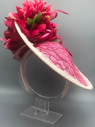 Red Lace Saucer Hat 