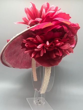 Red Lace Saucer Hat 