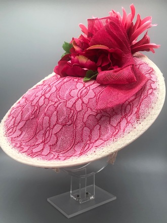 Red Lace Saucer Hat 