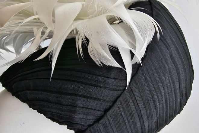 Item 83 - Black & White Feather Flower 