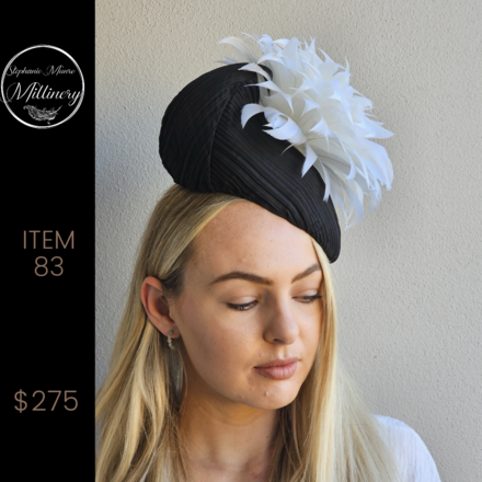 Item 83 - Black & White Feather Flower 