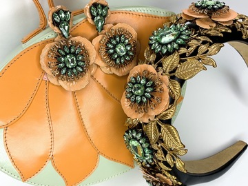 For Rent: Black, Apricot, Green and Gold Headband with bag 