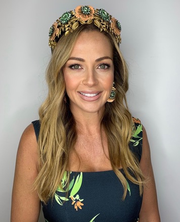 Black, Apricot, Green and Gold Headband with bag 