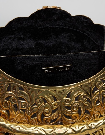 Yellow & Gold headband with gold metal bag
