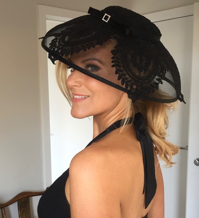 Stunning black lace hat 