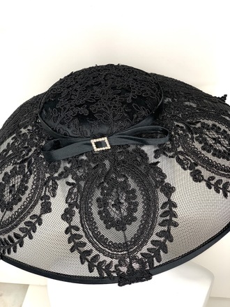 Stunning black lace hat 