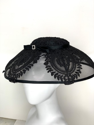 Stunning black lace hat 