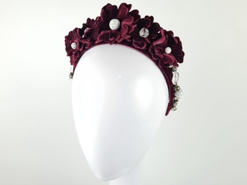 For Sale: ELENA - WINE RED EMBELLISHED CROWN