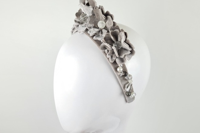 ELENA - GREY EMBELLISHED CROWN