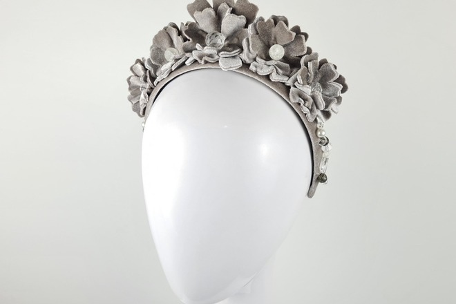 ELENA - GREY EMBELLISHED CROWN