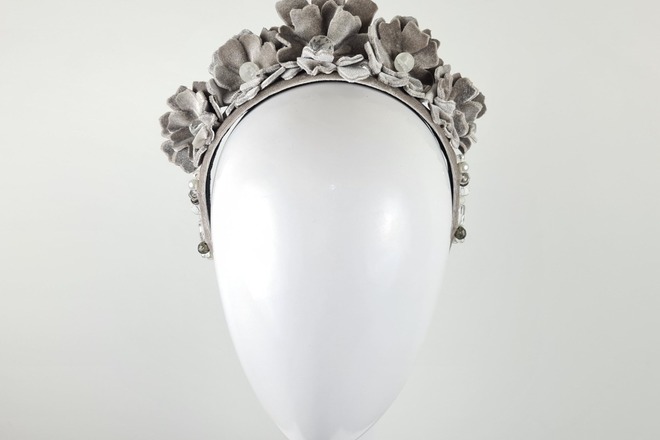 ELENA - GREY EMBELLISHED CROWN