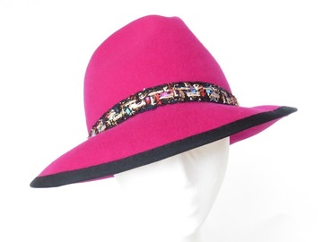 For Sale: Hot Fuchsia Pink Funky Felt Fedora