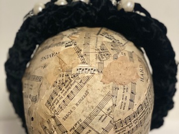 For Sale: Black velvet Headband with pearl beading 