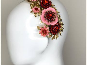 For Sale: Fall for me Pink & Red Flower Comb 
