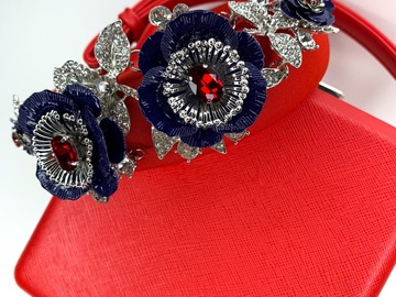 For Rent: Red Navy & Silver Headband & bag set 