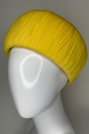 Vintage yellow pillbox hat 