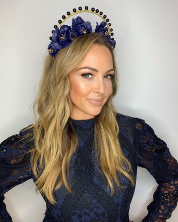 Halo & Rose Navy, Gold & Black halo headband 