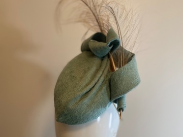 For Sale: Vintage mint green fur felt percher 