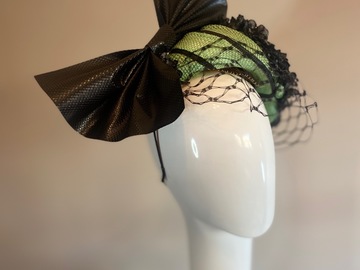 For Sale: Green and black straw bandeau 