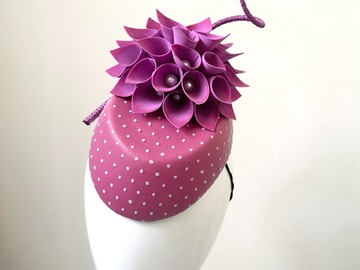 For Sale: Purple & Pink Leather Hat - Charlène