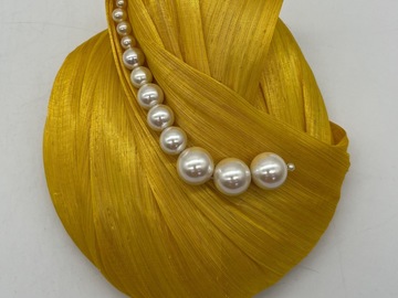 For Sale: Yellow button with pearls
