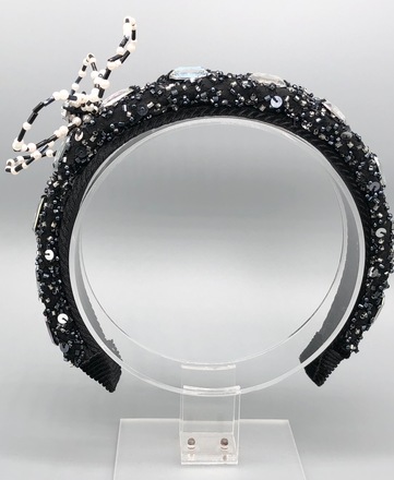 Black Beaded Headband 