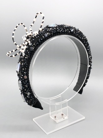 Black Beaded Headband 