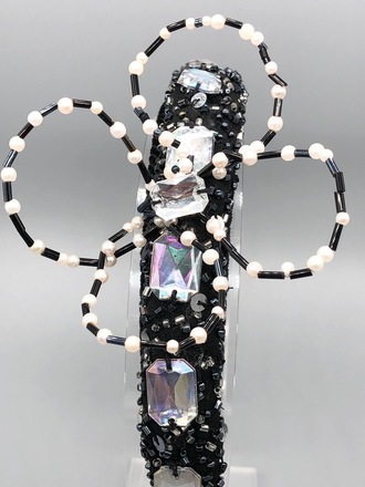 Black Beaded Headband 