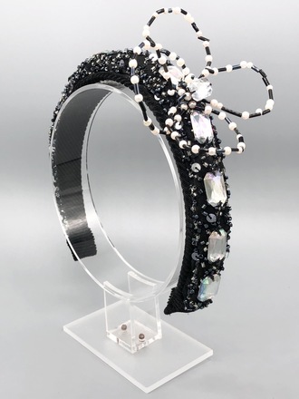 Black Beaded Headband 