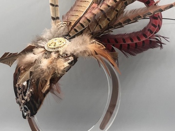 For Sale: Brown Feathers Headpiece 