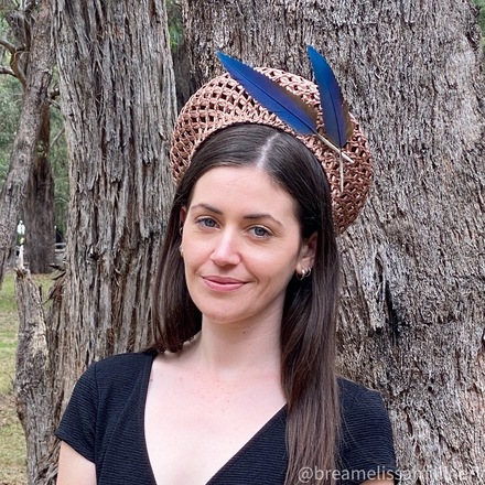 Alla/Hand-Blocked Brown Vintage Cellophane Beret