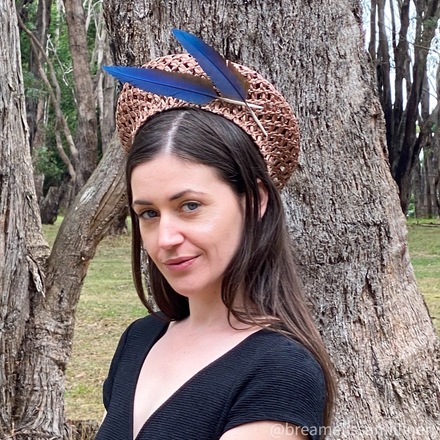 Alla/Hand-Blocked Brown Vintage Cellophane Beret