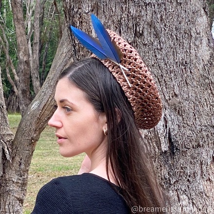 Alla/Hand-Blocked Brown Vintage Cellophane Beret