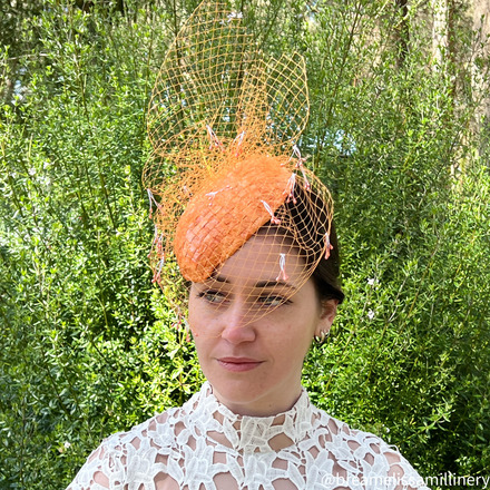 Harlow/Orange Vintage Headpiece with Peach Stamens