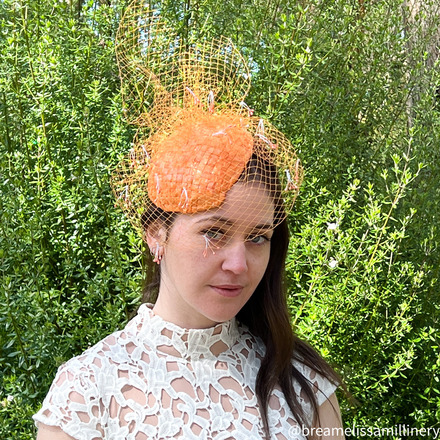 Harlow/Orange Vintage Headpiece with Peach Stamens