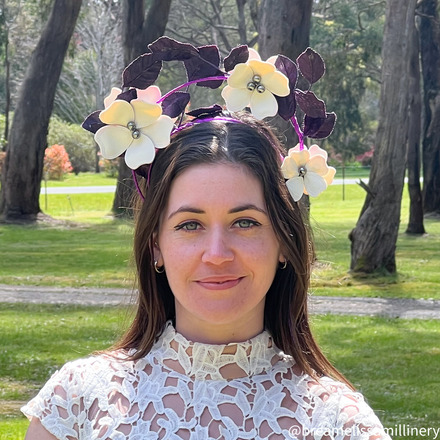 Tara/Stunning Purple Velvet Leaf and Floral Headpiece 