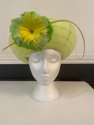 Tulle Wired Breton with Feather Flower