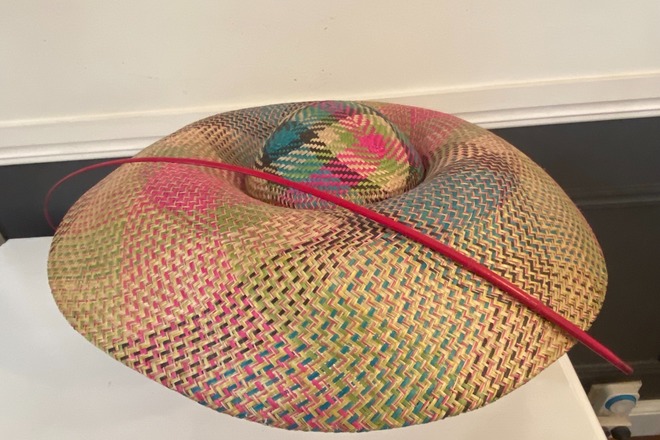 Wide brim straw buntal hat