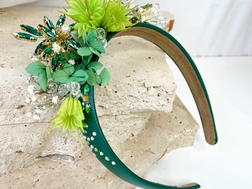 For Sale: Green Rhinestone Millinery