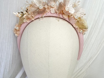 For Sale: Rose Gold Pearl Millinery