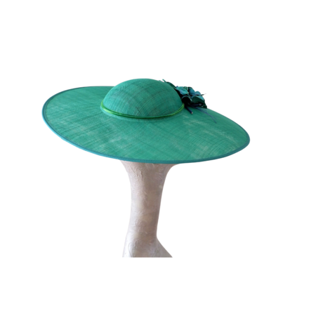 Olivia - Emerald Green Hat with Vintage 40s/50s Emerald & Bl