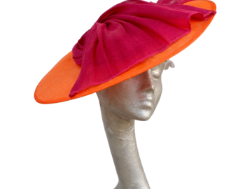 For Sale:  Kellen - Orange & Cerise Sinamay/Silk abaca Hatinator