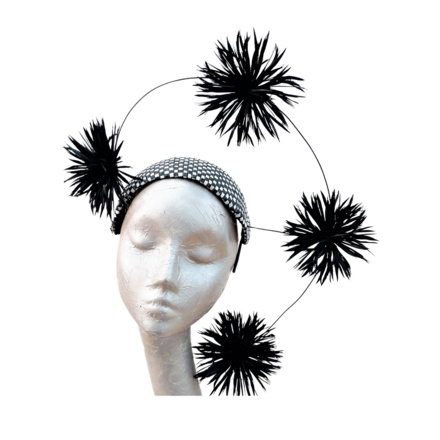 Coco - Black & White Fascinator/headpiece